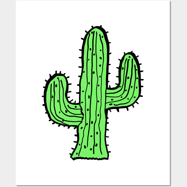 Plain Green Cactus Wall Art by lolosenese